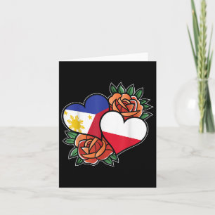 Philippines Poland Flag Heart Half Filipino Half P Card