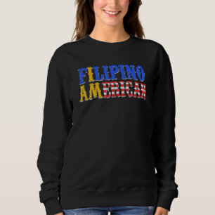 Philippines Proud Filipino America American Flag H Sweatshirt