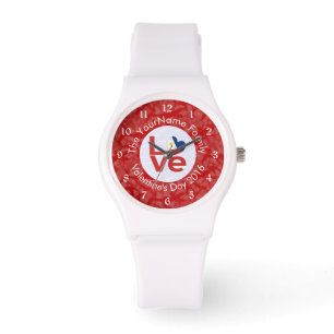 Philippines Red LOVE Flag Personalised Watch