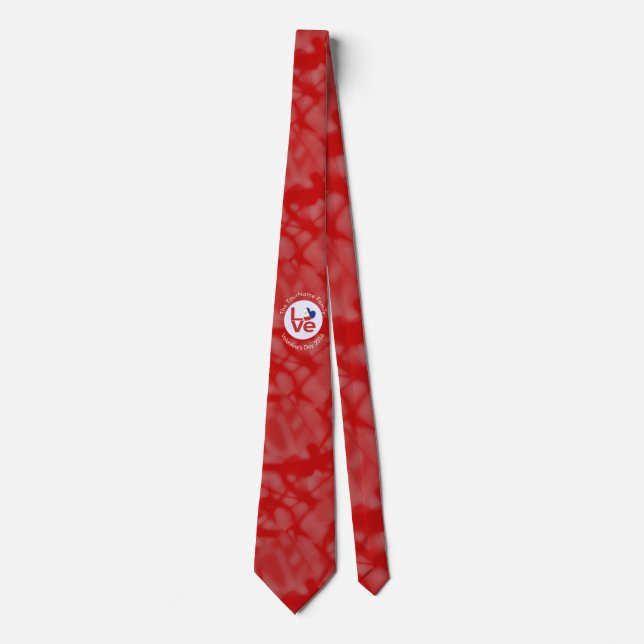 Philippines Red LOVE Flag Personalized  Tie (Front)