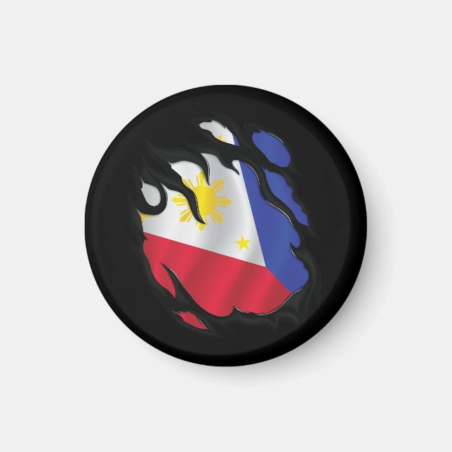 Philippines Ripped Flag Magnet (Front)