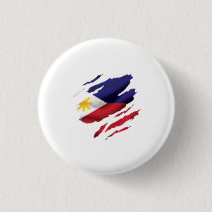 Philippines Ripped pride Flag  Coffee Mug T-Shirt  3 Cm Round Badge