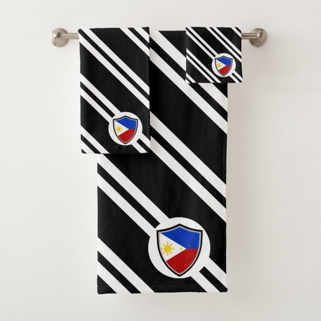Philippines shield flag bath towel set (Insitu)
