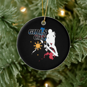 Philippines Skateboarding Girls Can Ceramic Tree Decoration