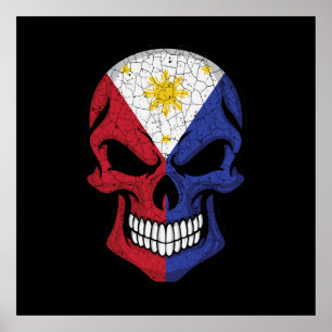 Philippines Smiling Skull Flag Poster