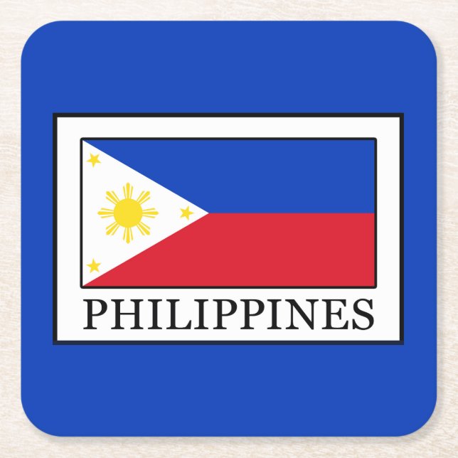 Philippines Square Paper Coaster (Front)