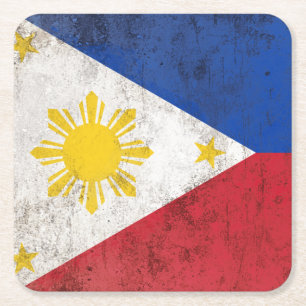 Philippines Square Paper Coaster