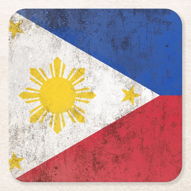 Philippines Square Paper Coaster (Front)