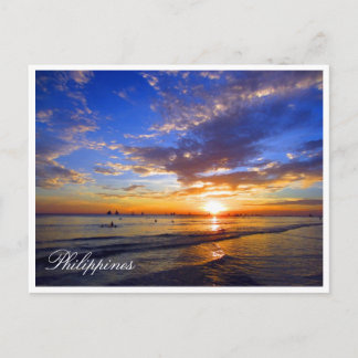 philippines sunset blue postcard