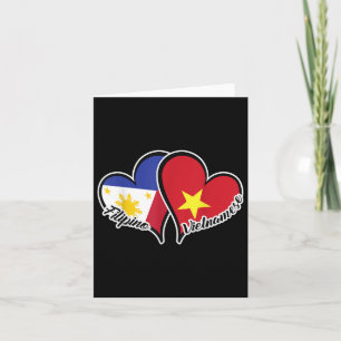 Philippines Vietnam Flag Heart Half Filipino Half  Card