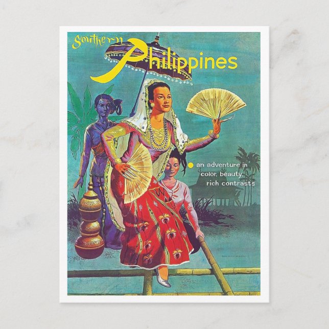 Philippines, women in traditional, folk costumes postcard (Front)