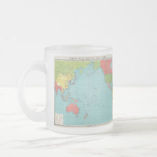 Philips' War Map of the Pacific, 1945 Kitchen Frosted Glass Coffee Mug