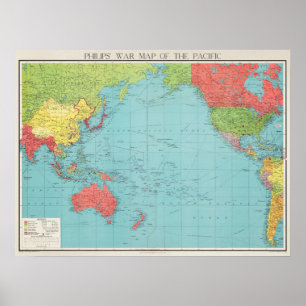 Philips' War Map of the Pacific, 1945 Poster