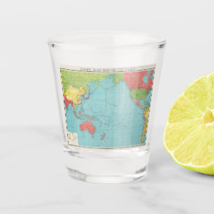 Philips' War Map of the Pacific, 1945 Shot Glass