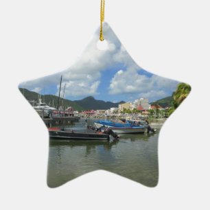 Philipsburg Harbour St. Maarten Ceramic Tree Decoration