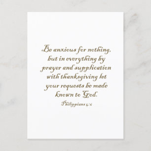 Philliipians 4:6 Christian inspiration motivation  Postcard