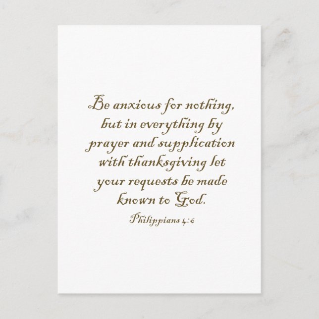 Philliipians 4:6 Christian inspiration motivation  Postcard (Front)