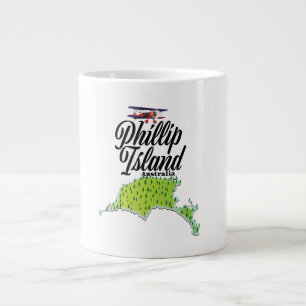 Phillip Island Australia map Large Coffee Mug