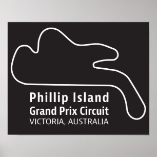 Phillip Island Grand Prix Circuit Track Art Poster