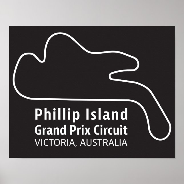 Phillip Island Grand Prix Circuit Track Art Poster (Front)