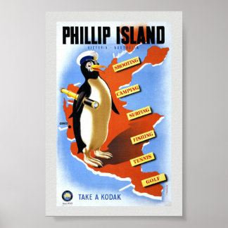 Phillip Island Victoria Australia Vintage Poster