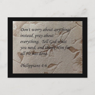 Phillipians 4:6 scripture post card