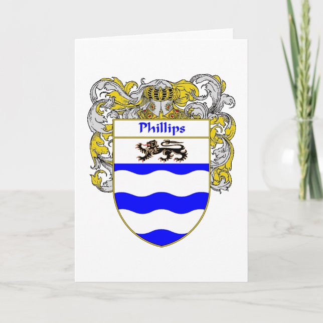 Phillips Coat of Arms (Mantled) Holiday Card (Front)
