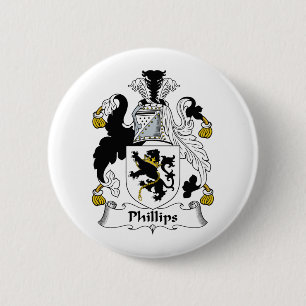 Phillips Family Crest 6 Cm Round Badge