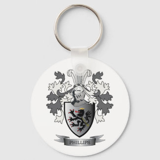 Phillips Family Crest Coat of Arms Key Ring