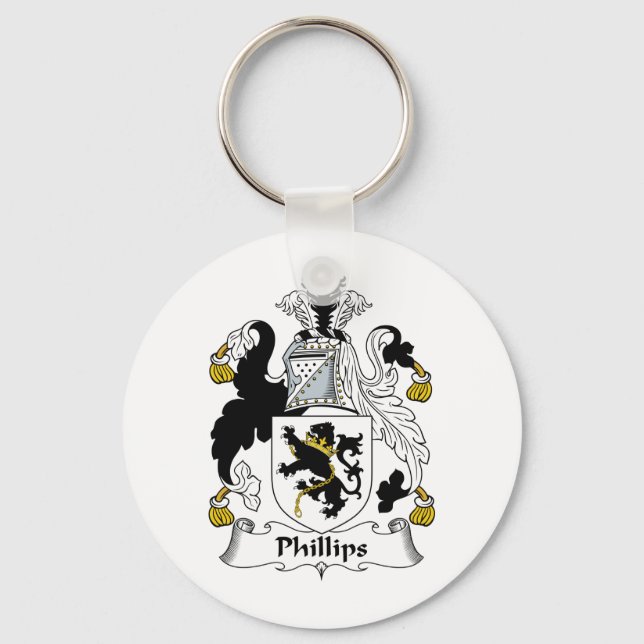 Phillips Family Crest Key Ring (Front)