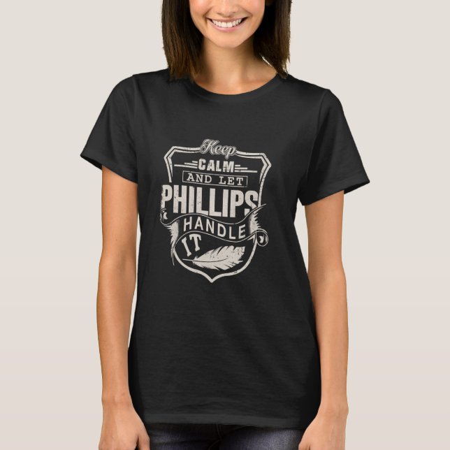 Phillips Last Name Shirt Phillips Name Birthday (Front)