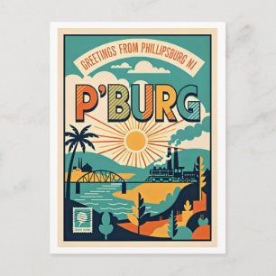 Phillipsburg NJ Retro Art Print – P’Burg Postcard