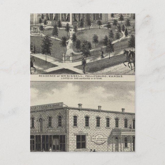 Phillipsburg Traders Bank, Kansas Postcard (Front)