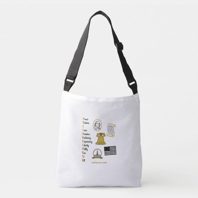 Philly Acronym Cross Body Bag (Front)