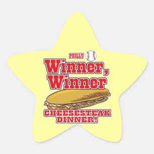 Philly Baseball Winner Winner Cheesesteak Dinner Star Sticker