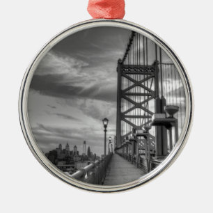 Philly from the bridge metal tree decoration
