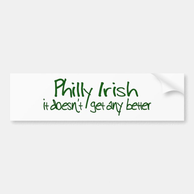 Philly Irish Bumper Sticker (Front)
