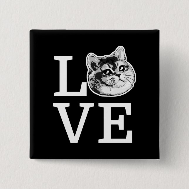 Philly Love Cat 15 Cm Square Badge (Front)
