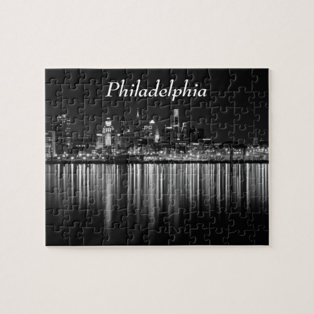 Philly night b/w jigsaw puzzle (Horizontal)