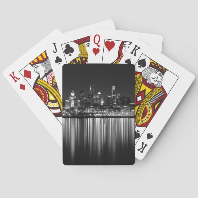 Philly night b/w playing cards (Back)
