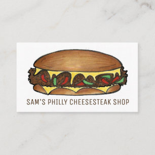 Philly Philadelphia Cheese Steak Sandwich Food Business Card