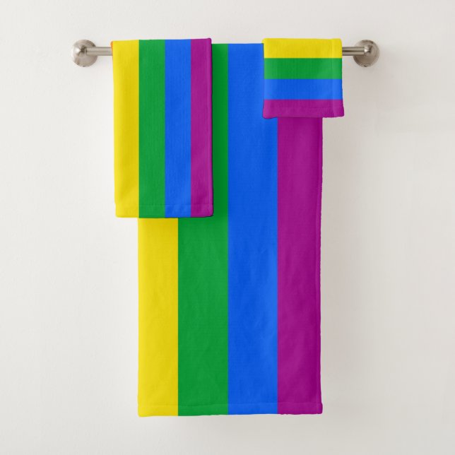 Philly Rainbow Pride Flag Bath Towel Set (Insitu)
