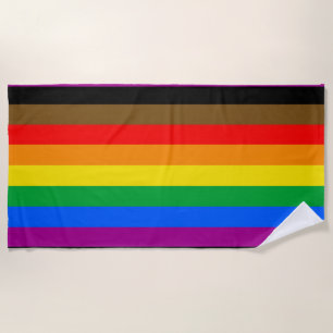 Philly Rainbow Pride Flag Beach Towel