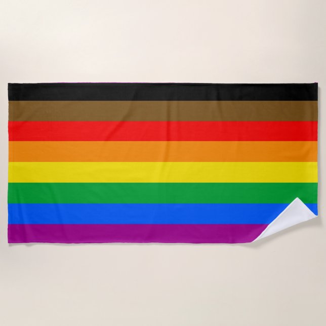 Philly Rainbow Pride Flag Beach Towel (Front)