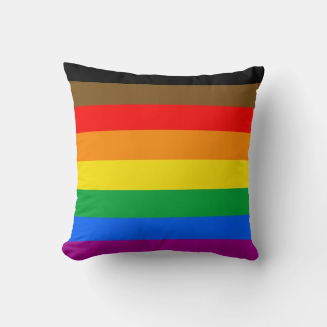 Philly Rainbow Pride Flag Cushion (Front)