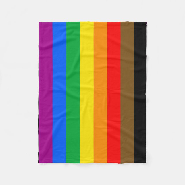 Philly Rainbow Pride Flag Fleece Blanket (Front)