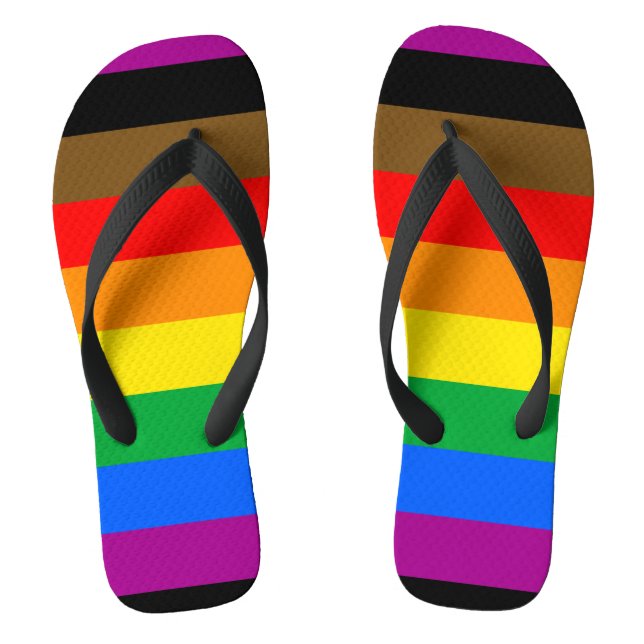 Philly Rainbow Pride Flag Jandals (Footbed)