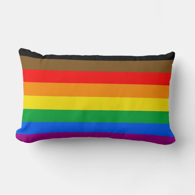 Philly Rainbow Pride Flag Lumbar Cushion (Front)