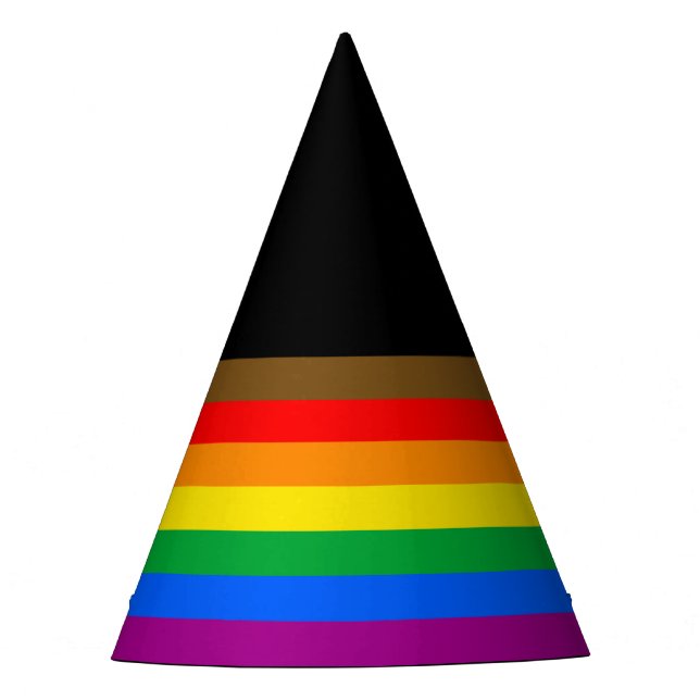 Philly Rainbow Pride Flag Party Hat (Front)