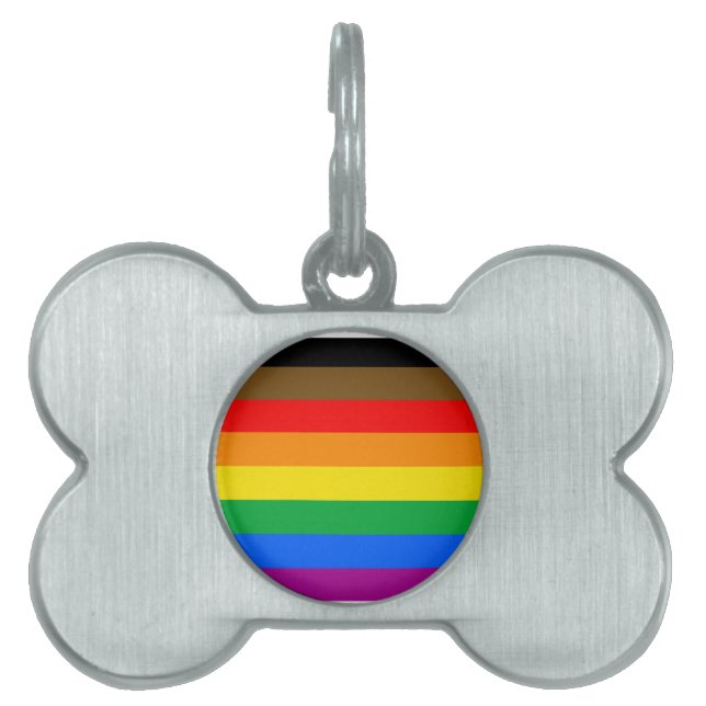 Philly Rainbow Pride Flag Pet ID Tag (Front)